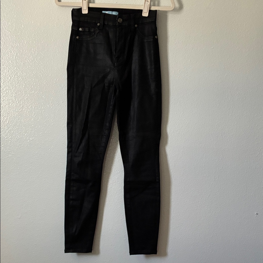 7 For All Mankind Jet Black Skinny Jeans